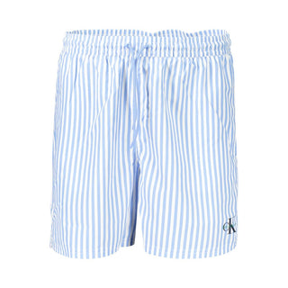Blue Polyester Men's Swimwear