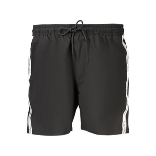 Boxers cortos de poliéster negros para hombre