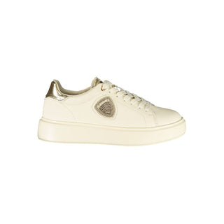 Zapatilla de cuero beige para mujer