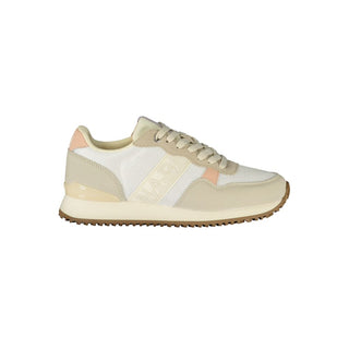 White Polyester Women's Sneaker