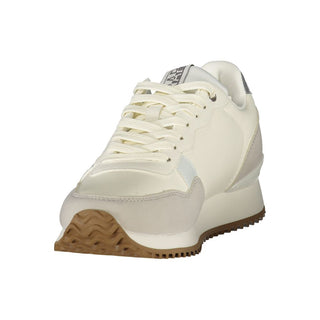 White Polyester Womens Sneaker