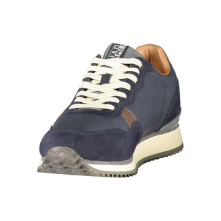 Blue Polyester Men's Sneaker