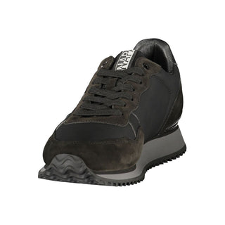 Black Polyester Mens Sneaker