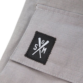 Gray Cotton Cargo Pants