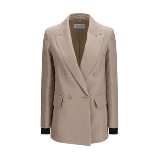 Blazer beige de seda