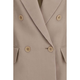 Beige Silk Blazer