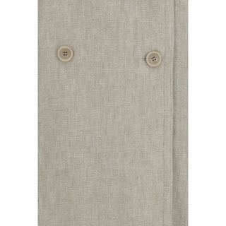 Brown Linen Trench Coat