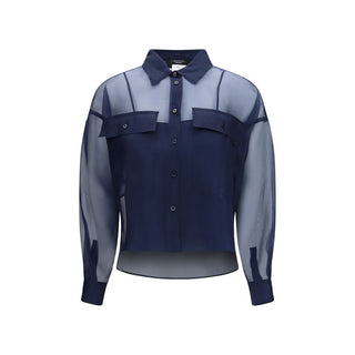 Camisa azul de seda