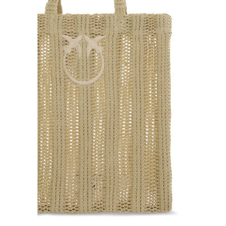 Beige Raffia Shoulder Bag