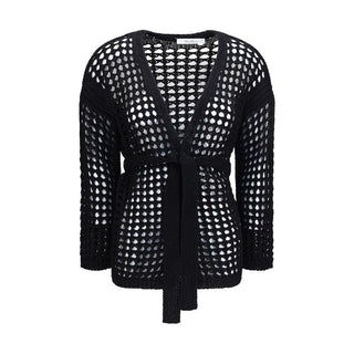 Black Cotton Cardigan