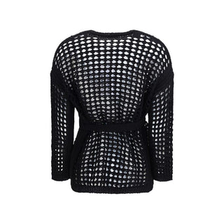 Black Cotton Cardigan
