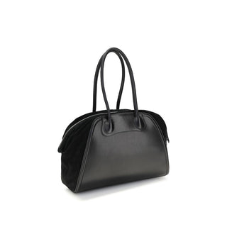 Bolso de hombro Bos Taurus de piel de becerro negra