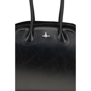 Bolso de hombro Bos Taurus de piel de becerro negra