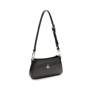 Bolso de hombro Bos Taurus de piel de becerro negra