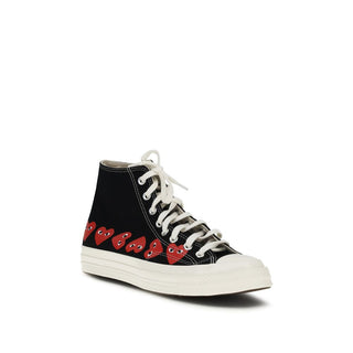 Black Cotton High Top Sneakers