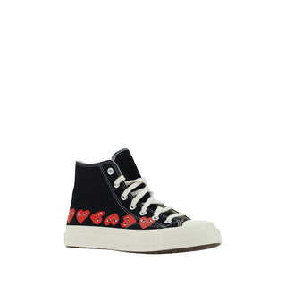 Black Cotton High Top Sneakers