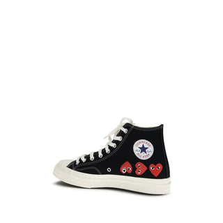 Black Cotton High Top Sneakers