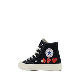 Black Cotton High Top Sneakers