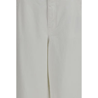 White Cotton Casual Pants