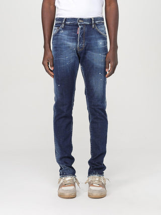 Jeans de mezclilla azul de corte relajado