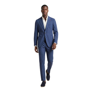 Blue Polyester Two-Piece Suit