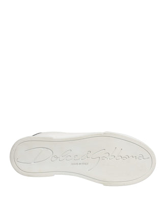 White Black Portofino Leather Sneakers Shoes