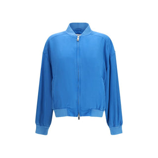 Bomber de seda azul