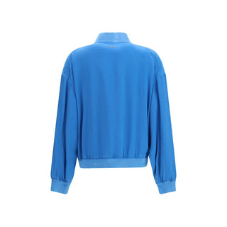 Bomber de seda azul