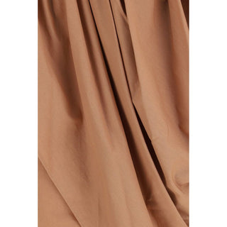 Falda midi beige de algodón
