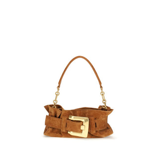 Bolso de hombro beige de cuero de becerro Bos Taurus  