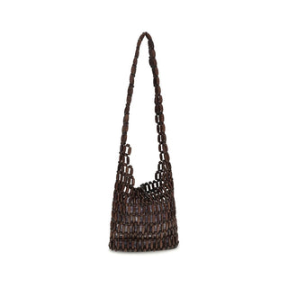 Brown Wood Shoulder Bag
