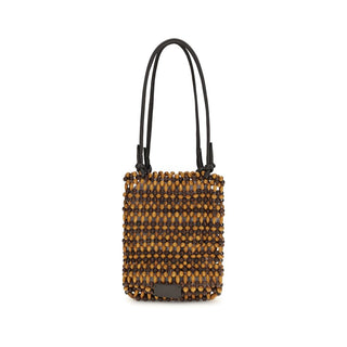 Brown Wood Shoulder Bag