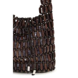 Brown Wood Shoulder Bag