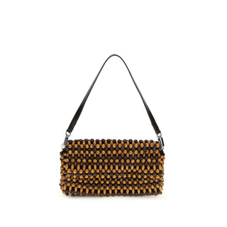Brown Wood Shoulder Bag