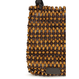 Brown Wood Shoulder Bag