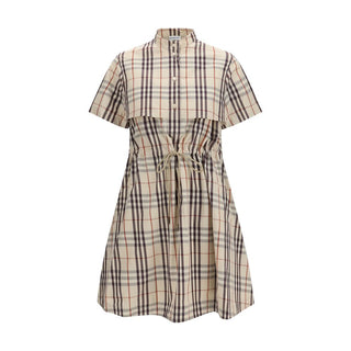 Beige Cotton Casual Dress