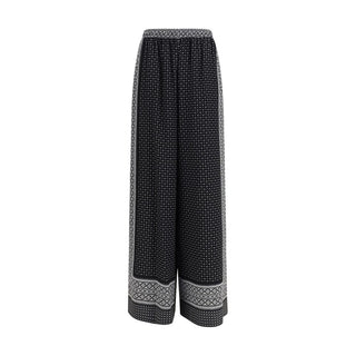 Pantalones casuales de seda negra