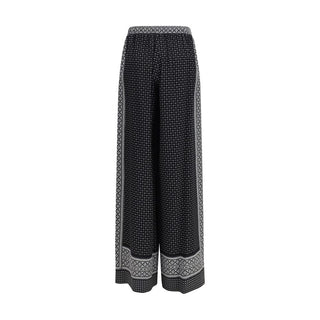 Pantalones casuales de seda negra