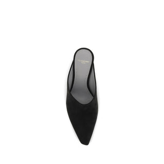 Black Suede Leather Mules