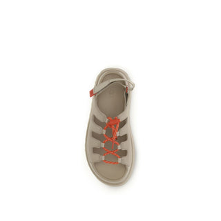 Beige Polyurethane Platform Sandals