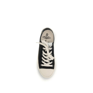 Black Fabric Low Top Sneakers