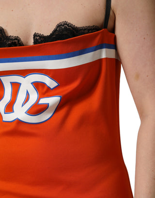 Orange Cotton Superbowl Football Inspired Mini Dress