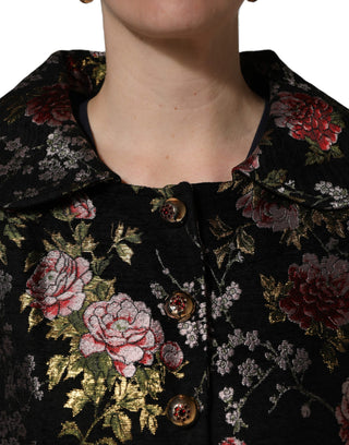 Multicolor Floral Brocade Blazer Jacket