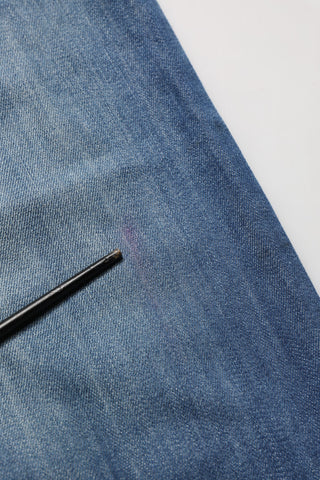 Blue Washed High Waist Wide Leg Denim Cotton Stretch Jeans