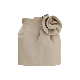 Beige Linen Mini Skirt