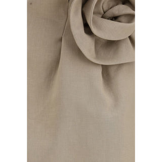 Beige Linen Mini Skirt