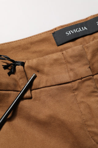Brown Low Waist Cotton Women Bootcut Trousers Pants