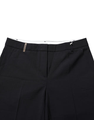 Black Skinny Mid Waist Chino Women Trouser Pants