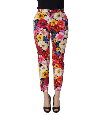 Pantalones entallados multicolor con estampado floral