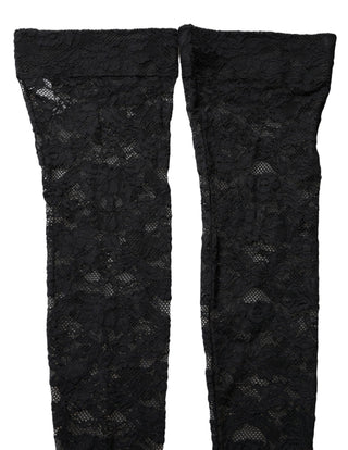 Black Floral Lace Thigh High Stockings Socks